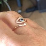 Cute Evil Eye Star Zircon Crystal Ring Gold Photo 5