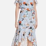 Parker Revolve Clear Moondance Blue Floral 100% Silk Midi Dress Size Medium Photo 0