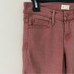 Mother The Rascal Cuff Mid Rise Straight Leg Jeans Rose Mauve Paradise Puff 25 Pink Photo 2