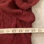 NWT Aconiya Size M Burgundy Swiss Dot Chiffon Lined High Neck Bow Lined Top Red Size M Photo 9