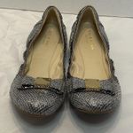 Cole Haan Womens Tali Bow Leather Ballet Flat Silver Glitter Mirror 8.5B Photo 1
