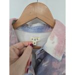 POL  Tie Dye Distressed Denim Jacket Oversized Pink Blue Gray Size Small Photo 2