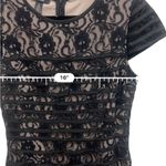 Alfani  lace cap sleeve fully lined fit & flare dress size 10 black and nude Photo 3