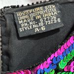 Vintage Jewel Queen Black Beads and Sequins, 100% Pure Silk, A6 Size XL Photo 2