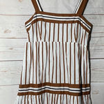 Everlily • Mini Dress • Striped • White/Brown • Medium • Fall • Autumn Brown Photo 0