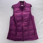 J Jill Womans Down‎ Vest Size XL Eggplant Puffer Warm Cozy 90 Down Filled Purple Photo 7