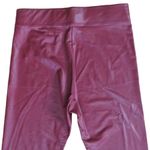 Bershka  Womens Pull On Faux Leather High Waisted Pants Burgundy M NWOT Photo 3