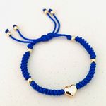 Stainless Steel Heart Adjustable Bracelet Blue Photo 0