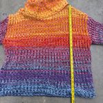 525 America  Sweater Ombre Cowl Neck Blue Purple Red Orange preppy Womens Small Photo 3