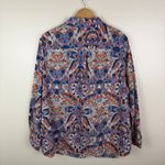 Talbots  Classic Cotton Shirt Royal Palm Paisley Size 2X Button Down Preppy Artsy Photo 3