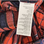 Free People  Red & Blue Plaid Tunic Oversized
Wool Blend Top(Size Small) Photo 5