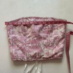 Tic Toc  Los Angeles Pink Toile Corset Top Size S Lace-Up Bustier Photo 4