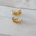 Swavorski Vintage Swarovski Clip On Earrings Statement Gold Tone & Clear Crystal Photo 7