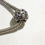 Pandora Vintage  Sterling Silver Blue Cubic Zirconia Charm Dots ALE 925 Photo 1