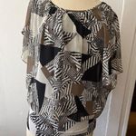 Style & Co NWT Macys scoop neck geometric blocked zebra print dolman sleeve blou Photo 1
