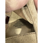 Womans Crown Vintage Size 8.5 Tan Faux Suede Strappy Laces Zip Heel Sandals Brown Photo 6