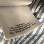 Anne Klein Seersucker Sleeveless Shirt Dress Size 4 Blue White Pockets Hamptons Photo 3