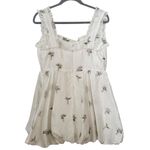 Cider  Romance Me Mini Floral White Bubble Hem Dress - Size Large NEW Photo 6