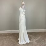 AQUA  Strapless Cut-Out Back Long A-Line Evening Gown White Size 6 Formal Dress Photo 5