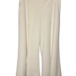 Margaret M Cream Wide Leg Cropped Culottes Career Work Pants Size 8 Photo 0