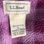 LL Bean Womens Button Up Shirt Size XL Warm Cozy Fuzzy Shacket Plaid Fleece Purple Photo 6