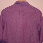 Mary McFadden Button Down Chambray Shirt-Petite Small-Roll Tab-Contrast Trim Photo 5