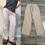 Briggs New York Briggs Women Bohemian Striped Wide Leg Lounge Pants Size S Beige Casual Comfort Photo 1
