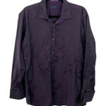 Ted Baker  London Button Up Dress Shirt Size LARGE 12 Purple Tonal Floral‎ Photo 0