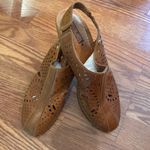 Pikolinos Romana Tan Brown Leather Closed Toe Slingback Wedge Sandals EU 40 US 9 Photo 1