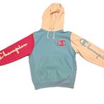 Champion Reverse Weave Script Spell Out Blue Pink White Hoodie Sweatshirt - Sz S Photo 0