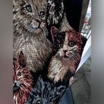 Vintage 80s/90s Vest with Cats and one cat has an eyepatch! Size Medium Facet Green Photo 14