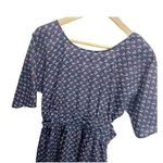 Xhilaration Women's M Heart Printed 1/2 Sleeve Pocketed Dress Navy Blue Pockets Photo 1