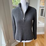 Vintage St. John’s Bay Charcoal Gray Ribbed Cotton Quarter Zip Mockneck Sweater Photo 7