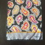 Bill Blass Vintage Womens Paisley Floral Print Silk Scarf 80s Fashion Accessory Photo 1