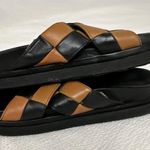 ALOHAS Sandals Marshmallow Checkered Scacci Leather Crossover Black Brown 39/8.5 Photo 2