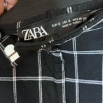 ZARA  Windowpane Grid Plaid Chino Pants Small Black Photo 5