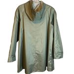 British Mist Sage Green Gingham Trench Coat Size Medium Photo 5