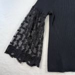 Cato  14 / 16 Top Lace Bell Sleeves Black Whimsigoth Fairy Ribbed Pullover Fitted Photo 2