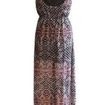 Nordstrom Like Mynded Maxi Abstract Print Dress Semi Sheer High Slit NWT Sz S Photo 0