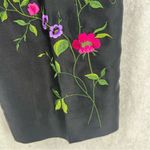 Yves Cossette Depeche Mode Silk Floral Embroidered‎ Beaded High Rise Crop Pant Black Size 10 Photo 8