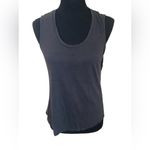 Linen blend Open Back tank top Black Photo 1