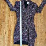 Saylor ‎ Bernadette Long Sleeve Mini Dress Women’s S Small Floral Metallic Wrap Photo 12