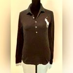 Ralph Lauren Y2K Black Slim Fit Oversized Pony L/S Polo Fits a 2/small Photo 1