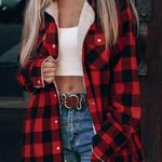 Hippie Rose Plaid Fur Jacket Photo 0