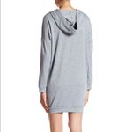 Vanity Room Lace Up Sweatshirt Dress XS Grey Tied Neck Gray Photo 2