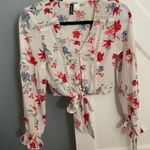 Divided H & M white floral long sleeve blouse Photo 0