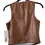 Good American NWT VEGAN LEATHER VEST IN COGNAC Photo 5