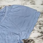 Rafaella  Short Layered Sleeves V-Neck T-Shirt Light Blue Women M Photo 2