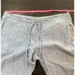 French Connection  Pull On Linen Pants Womens 12 Blue Lagenlook Logom Scandi FLAW Photo 7