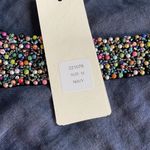 Lina Tomei linen dress Beaded neckline Light navy toward cornflower Size M Size M Photo 5